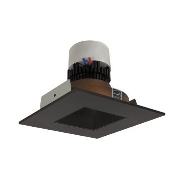 Nora Lighting 4" Pearl LED Retrofit Downlight - Square Deep Regressed - 850 Lumens - Dim to Warm - Bronze