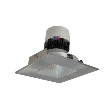 Nora Lighting 4" Pearl LED Retrofit Downlight - Square Deep Regressed - 850 Lumens - Dim to Warm - Haze / Natural Metal