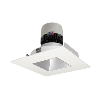 Nora Lighting 4" Pearl LED Retrofit Downlight - Square Deep Regressed - 850 Lumens - Dim to Warm - Haze / White