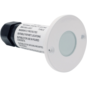 NSL LED Minidisc Light - Amber LED - White Finish - 12V