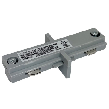 Nora Lighting Two-Circuit Track System Straight Connector - Silver