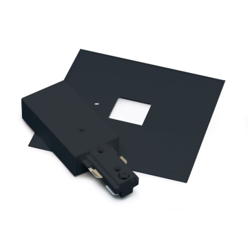 Nora Lighting Two-Circuit Track System Live End Feed w/ Cover - Black