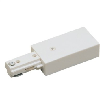Nora Lighting Two-Circuit Track System Live End Feed - Left Polarity - White