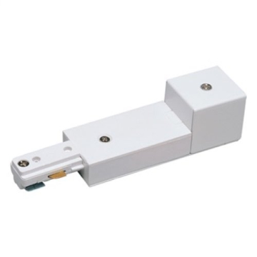 Nora Lighting Two-Circuit Track System Live End Conduit Connector - Left Polarity - Silver