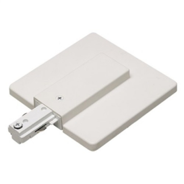 Nora Lighting Two-Circuit Track System Live End Feed w/ Canopy - White