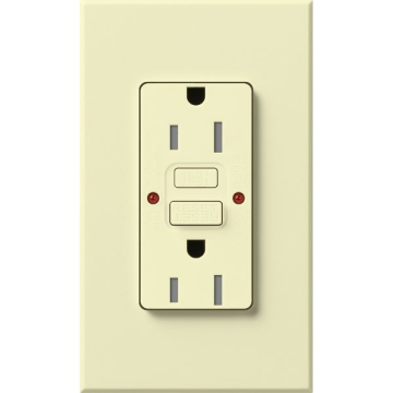 Lutron Nova T Architectural 15A GFCI Receptacle - Tamper Resistant - Almond