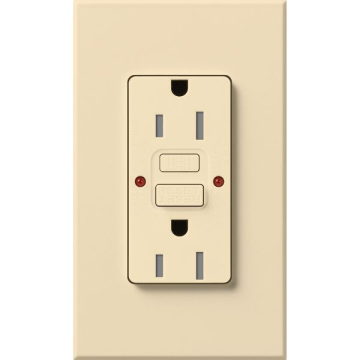 Lutron Nova T Architectural 15A GFCI Receptacle - Tamper Resistant - Beige