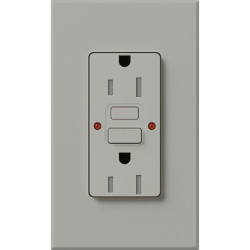 Lutron Nova T Architectural 15A GFCI Receptacle - Tamper Resistant - Gray
