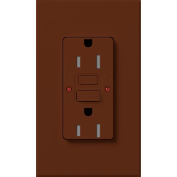 Lutron Nova T Architectural 15A GFCI Receptacle - Tamper Resistant - Sienna