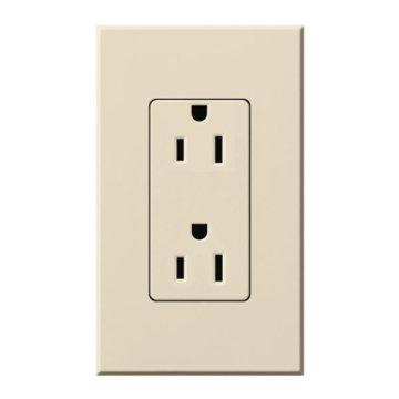 Lutron Nova T Architectural 15A Receptacle - Light Almond