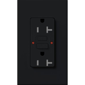 Lutron Nova T Architectural 20A GFCI Receptacle - Tamper Resistant - Black