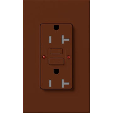 Lutron Nova T Architectural 20A GFCI Receptacle - Tamper Resistant - Sienna