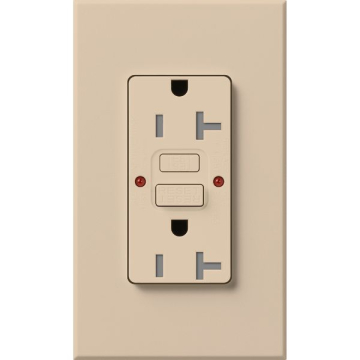 Lutron Nova T Architectural 20A GFCI Receptacle - Tamper Resistant - Taupe
