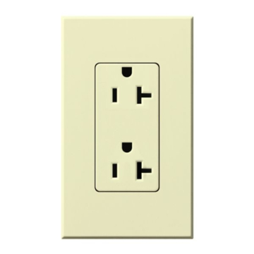 Lutron Nova T Architectural 20A Receptacle - Tamper Resistant - Almond
