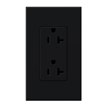 Lutron Nova T Architectural 20A Receptacle - Tamper Resistant - Black
