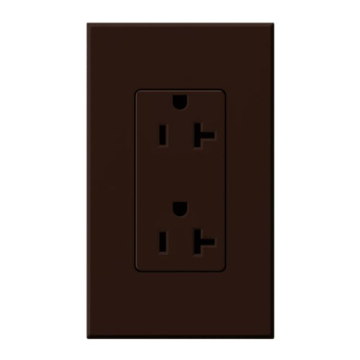 Lutron Nova T Architectural 20A Receptacle - Tamper Resistant - Brown