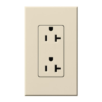 Lutron Nova T Architectural 20A Receptacle - Tamper Resistant - Light Almond