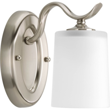 Progress Lighting Inspire 1-Light Bath Vanity Sconce - 120V - Brushed Nickel