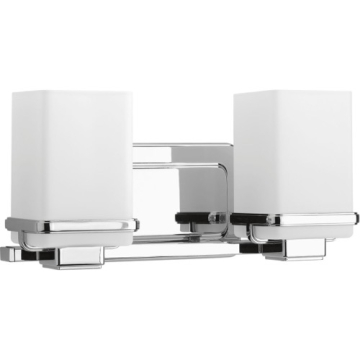 Progress Lighting Metric 2-Light Bath Vanity Light - 120V - Polished Chrome