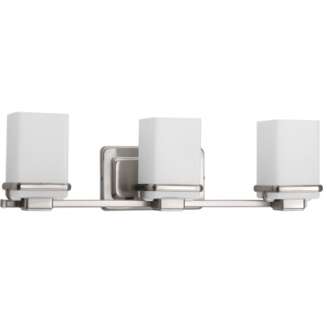 Progress Lighting Metric 3-Light Bath Vanity Light - 120V - Brushed Nickel