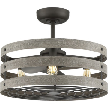 Progress Lighting Gulliver 23" 3-Blade Ceiling Fandelier - 120V - Graphite