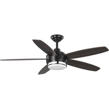 Progress Lighting Albin 54" 5-Blade Indoor/Outdoor LED Ceiling Fan - 3000K - 120V - Black