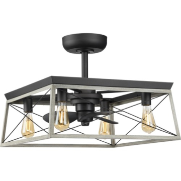Progress Lighting Briarwood 22" 3-Blade Ceiling Fandelier - 120V - Graphite