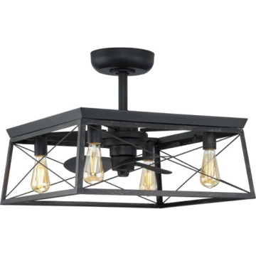 Progress Lighting Briarwood 22" 3-Blade Ceiling Fandelier - 120V - Matte Black