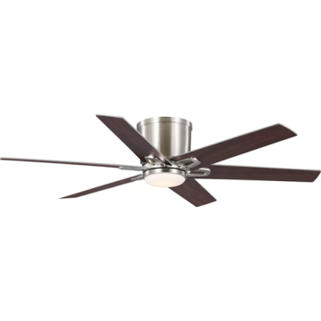 Progress Lighting Bexar 54" 6-Blade LED Ceiling Fan - 3000K - Reversible Blades - 120V - Brushed Nickel