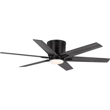 Progress Lighting Bexar 54" 6-Blade LED Ceiling Fan - 3000K - Reversible Blades - 120V - Matte Black