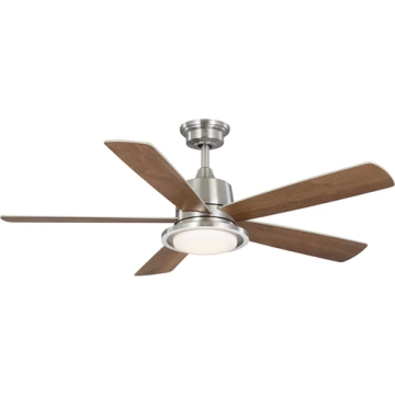 Progress Lighting Tarsus 52" 5 Blade LED Ceiling Fan - CCT Selectable - Reversible Blades - 120V - Brushed Nickel