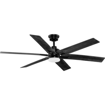Progress Lighting Dallam 60" 6-Blade LED Ceiling Fan - CCT Selectable - Reversible Blades - 120V - Matte Black