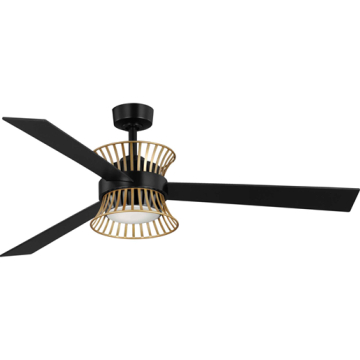 Progress Lighting Bisbee 55" 3-Blade LED Ceiling Fan - 3000K - 120V - Matte Black