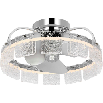 Progress Lighting Fanin Oscillating 3-Blade LED Ceiling Fan - 3000K - 120V - Polished Chrome