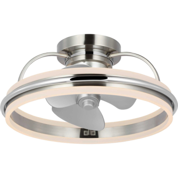 Progress Lighting Burnett Oscillating 3-Blade LED Ceiling Fan - 3000K - 120V - Brushed Nickel