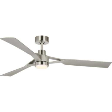 Progress Lighting Belen 60" 3-Blade LED Ceiling Fan - 3000K - 120V - Brushed Nickel / Silver Blades