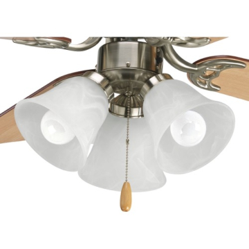 Progress Lighting AirPro 3-Light Ceiling Fan Light Kit - Brushed Nickel