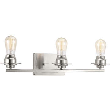 Progress Lighting Debut 3-Light Bath Vanity Light - 120V - Brushed Nickel