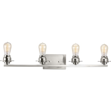 Progress Lighting Debut 4-Light Bath Vanity Light - 120V - Brushed Nickel