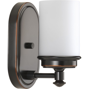 Progress Lighting Glide 1-Light Bath Vanity Sconce - 120V - Rubbed Bronze