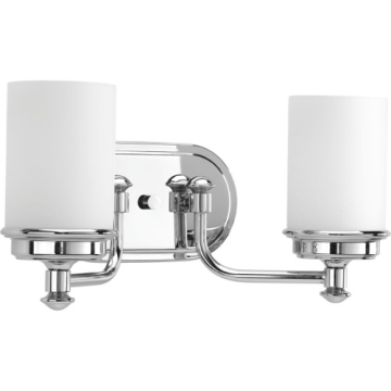 Progress Lighting Glide 2-Light Bath Vanity Light - 120V - Polished Chrome