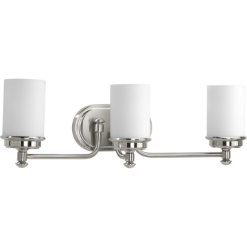Progress Lighting Glide 3-Light Bath Vanity Light - 120V - Brushed Nickel