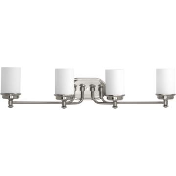 Progress Lighting Glide 4-Light Bath Vanity Light - 120V - Brushed Nickel