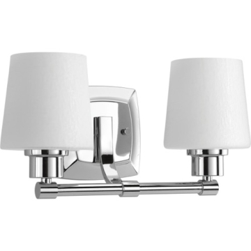 Progress Lighting Glance 2-Light Bath Vanity Light - 120V - Polished Chrome