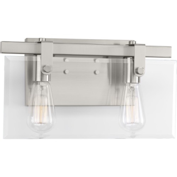 Progress Lighting Glayse 2-Light Bath Vanity Light - 120V - Brushed Nickel