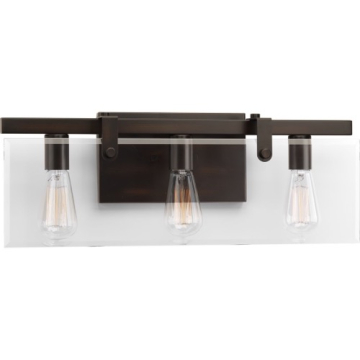 Progress Lighting Glayse 3-Light Bath Vanity Light - 120V - Antique Bronze