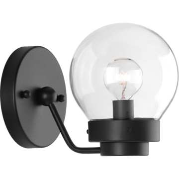 Progress Lighting Spatial 1-Light Bath Vanity Sconce - 120V - Matte Black