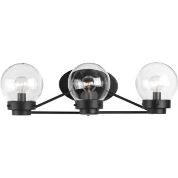 Progress Lighting Spatial 3-Light Bath Vanity Light - 120V - Matte Black