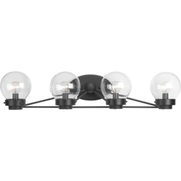 Progress Lighting Spatial 4-Light Bath Vanity Light - 120V - Matte Black