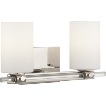 Progress Lighting Lisbon 2-Light Bath Vanity Light - 120V - Polished Nickel